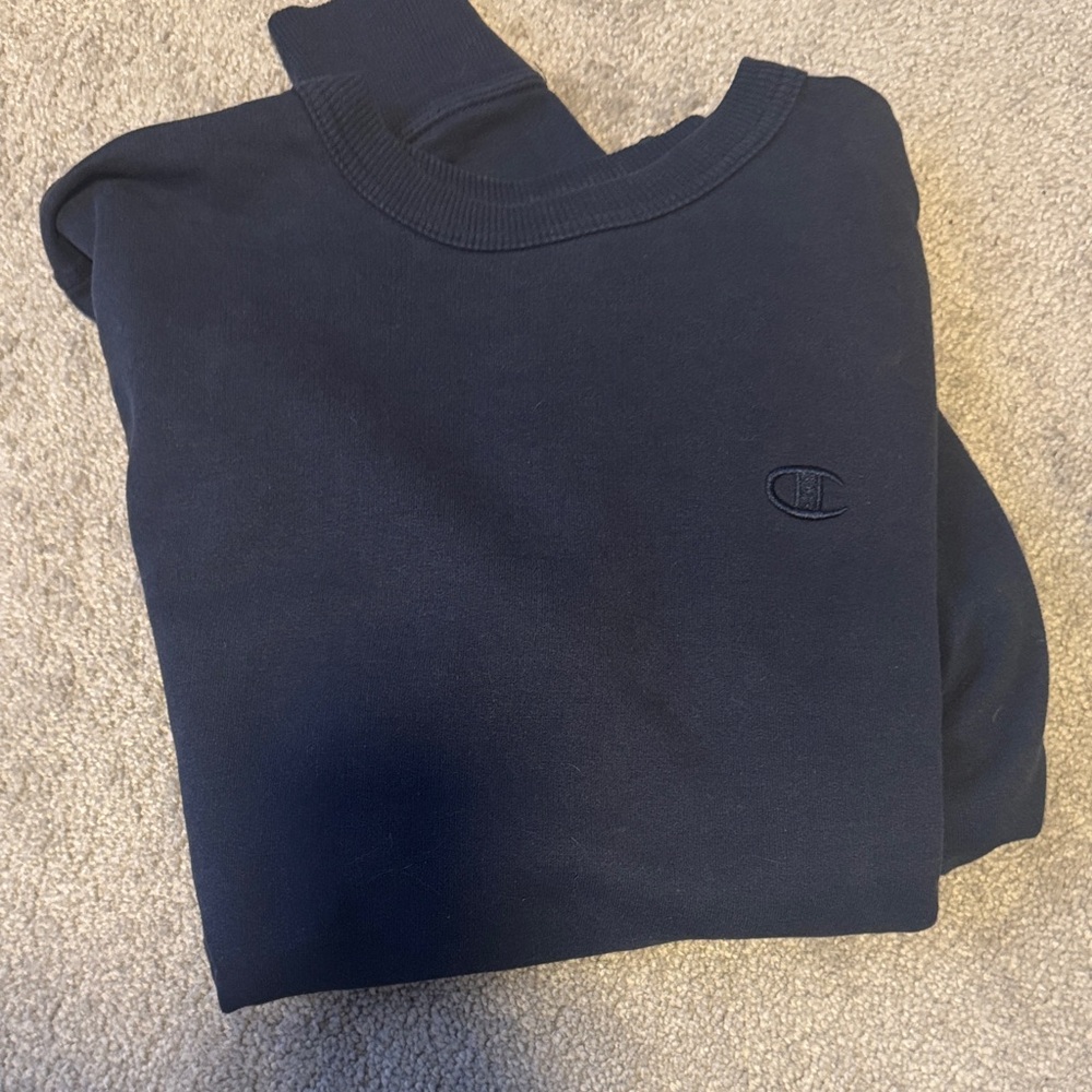 Champion Men's Dark Blue Crewneck Sweater